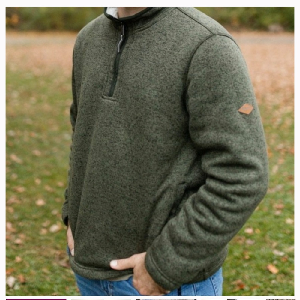 Orvis Quarter-Zip Sherpa Lined pullover in green